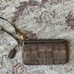 Dark Brown Coach Wristlet